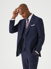 Skopes Blue Tailored Fit Hepworth Check Suit Jacket - Image 1 of 7