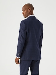 Skopes Blue Tailored Fit Hepworth Check Suit Jacket - Image 4 of 7