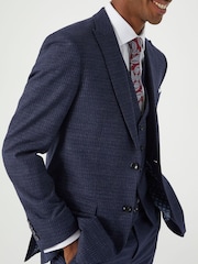 Skopes Blue Tailored Fit Hepworth Check Suit Jacket - Image 5 of 7