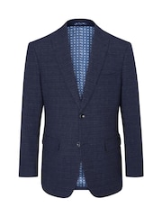 Skopes Blue Tailored Fit Hepworth Check Suit Jacket - Image 6 of 7