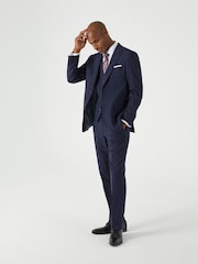 Skopes Blue Tailored Fit Hepworth Check Suit Trousers - Image 4 of 6