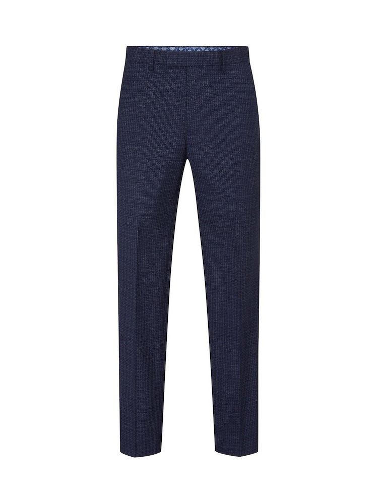 Skopes Blue Tailored Fit Hepworth Check Suit Trousers - Image 5 of 6