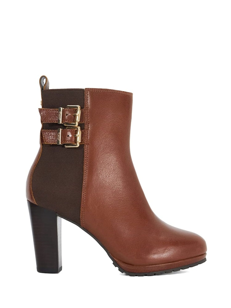 rjava - Dune London Oreanix Double Buckle Block čevlji z visoko peto zaponko - Slika 2 iz 5 rjava - Dune London Oreanix Double Buckle Block čevlji z visoko peto zaponko - Slika 2 iz 5