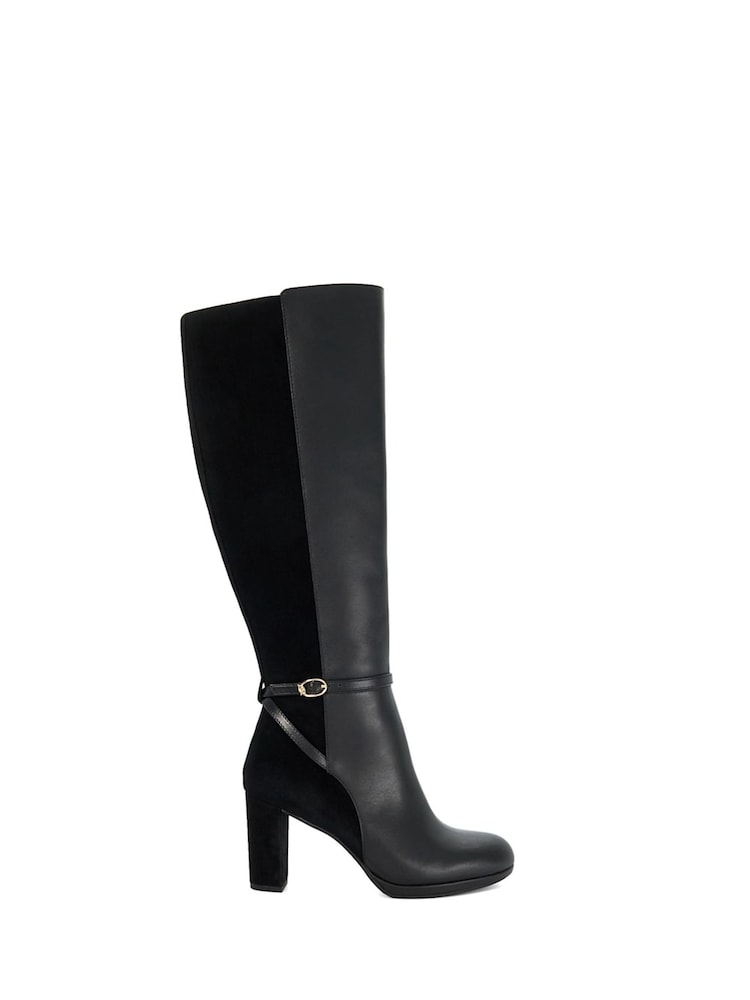 Dune London Black Tariah Block Platform Knee High Boots - Image 2 of 6
