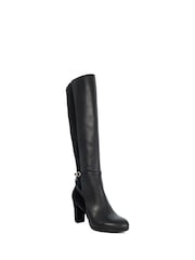Dune London Black Tariah Block Platform Knee High Boots - Image 3 of 6