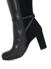 Dune London Black Tariah Block Platform Knee High Boots - Image 6 of 6