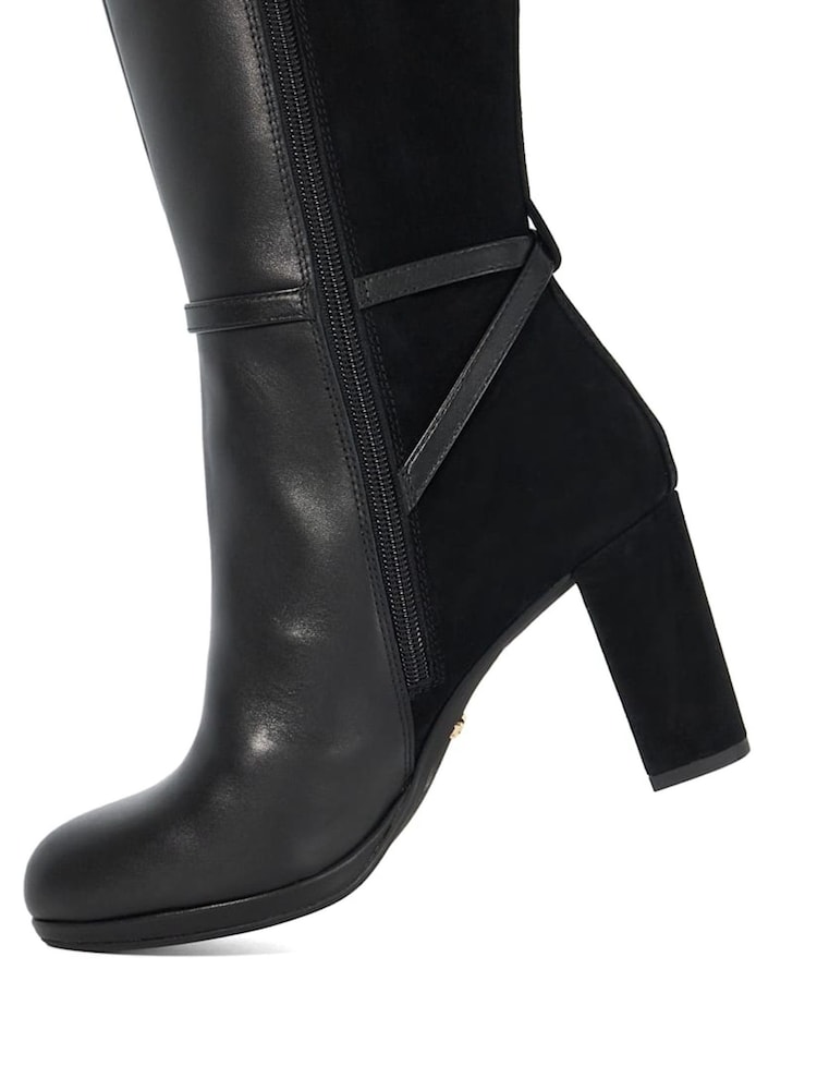 Dune London Black Tariah Block Platform Knee High Boots - Image 6 of 6