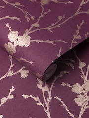 Graham & Brown Mauve Meiying A4 Wallpaper Sample - Image 3 of 3