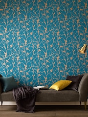 Graham & Brown Teal Meiying A4 Wallpaper Sample - Image 1 of 3
