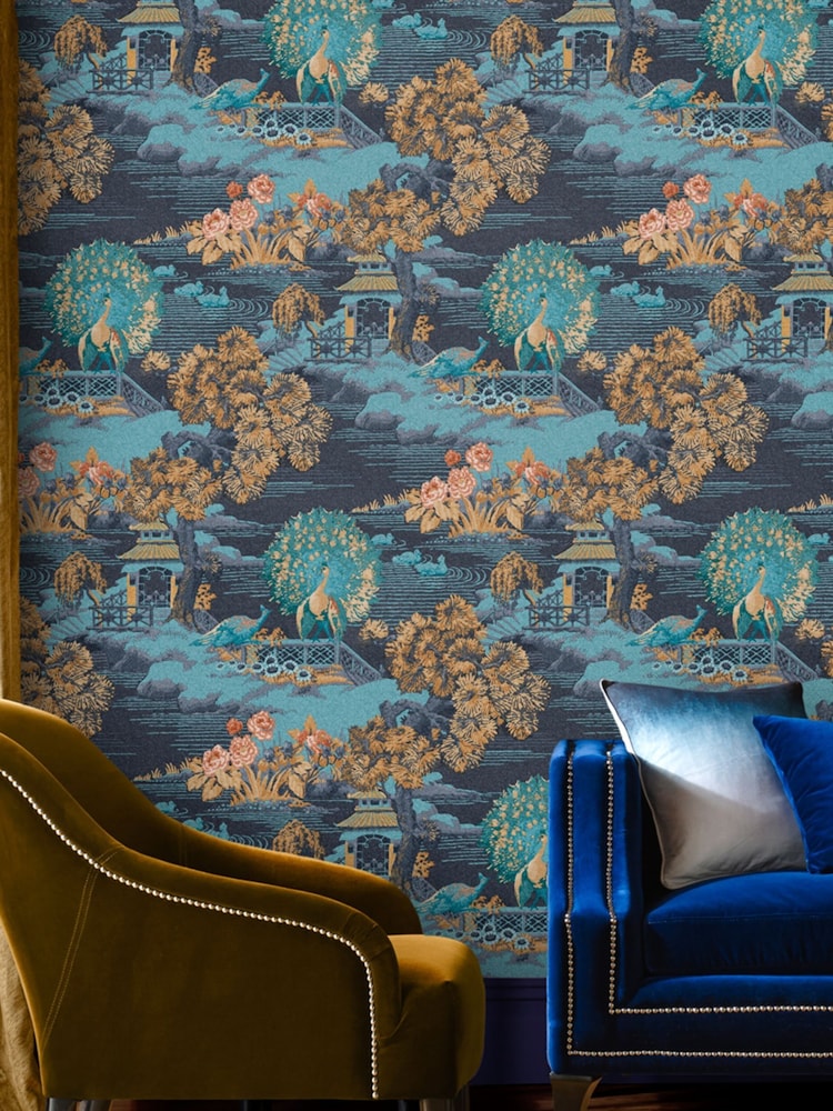 Graham & Brown Navy Edo Toile A4 Wallpaper Sample - Image 1 of 3 Graham & Brown Navy Edo Toile A4 Wallpaper Sample - Image 1 of 3