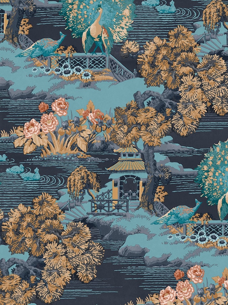 Graham & Brown Navy Edo Toile A4 Wallpaper Sample - Image 2 of 3 Graham & Brown Navy Edo Toile A4 Wallpaper Sample - Image 2 of 3