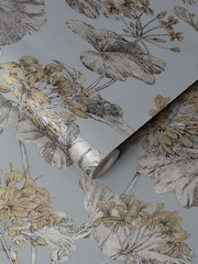 Graham & Brown Grey Florentia Emerald A4 Wallpaper Sample - Image 3 of 3