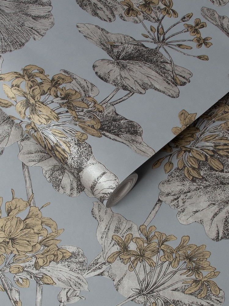 Graham & Brown Grey Florentia Emerald A4 Wallpaper Sample - Image 3 of 3