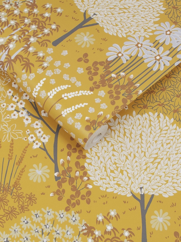 Graham & Brown Mustard Fable A4 Wallpaper Sample - Image 3 of 3
