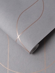 Graham & Brown Grey or Rose Gold Palais A4 Wallpaper Sample - Image 3 of 3