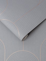 Graham & Brown Grey or Rose Gold Lancet A4 Wallpaper Sample - Image 3 of 3