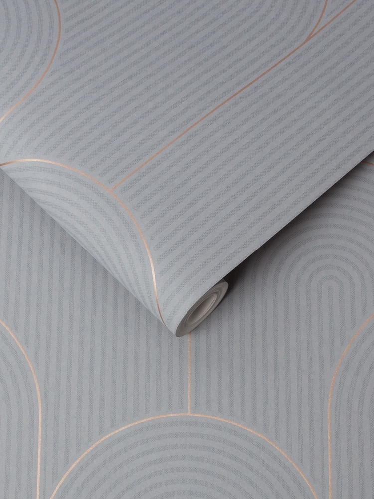 Graham & Brown Grey or Rose Gold Lancet A4 Wallpaper Sample - Image 3 of 3