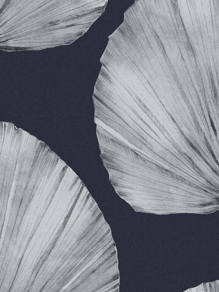 Graham & Brown Navy Palm Fan A4 Wallpaper Sample - Image 2 of 3