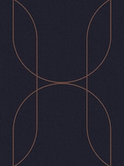 Graham & Brown Navy or Copper Palais A4 Wallpaper Sample - Image 2 of 3