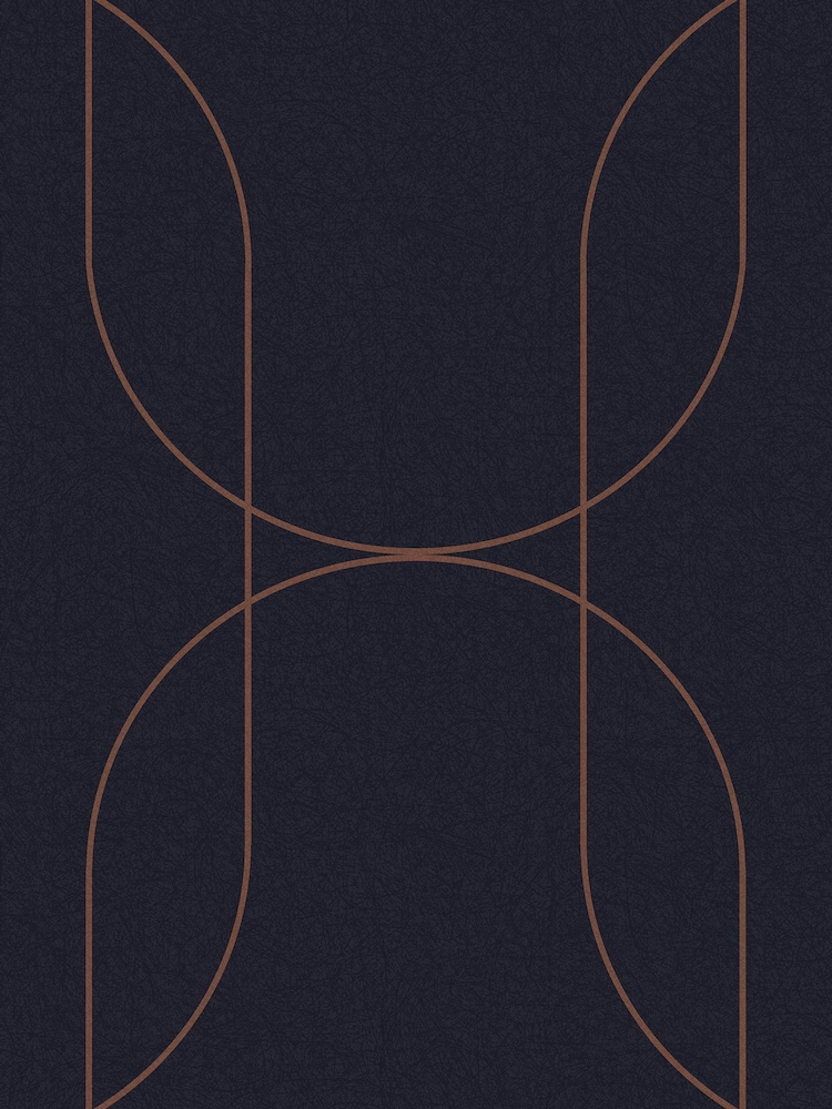 Graham & Brown Navy or Copper Palais A4 Wallpaper Sample - Image 2 of 3