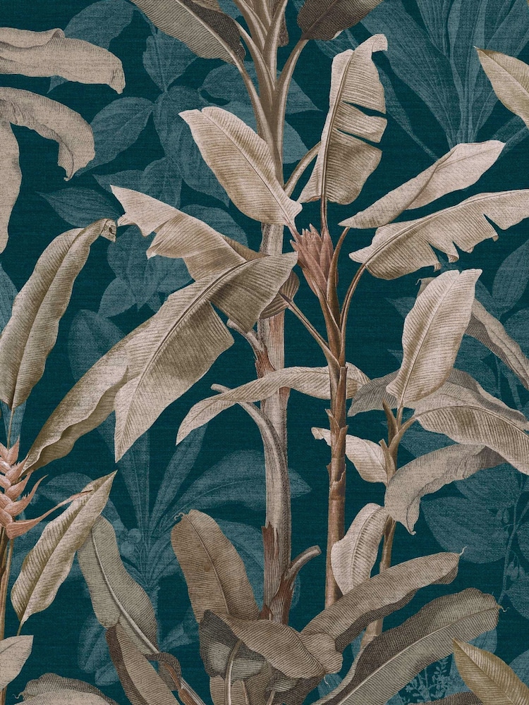 Graham & Brown Teal Borneo A4 Wallpaper Sample - Image 2 of 3