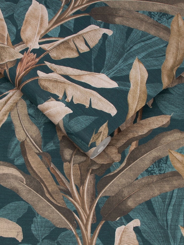 Graham & Brown Teal Borneo A4 Wallpaper Sample - Image 3 of 3
