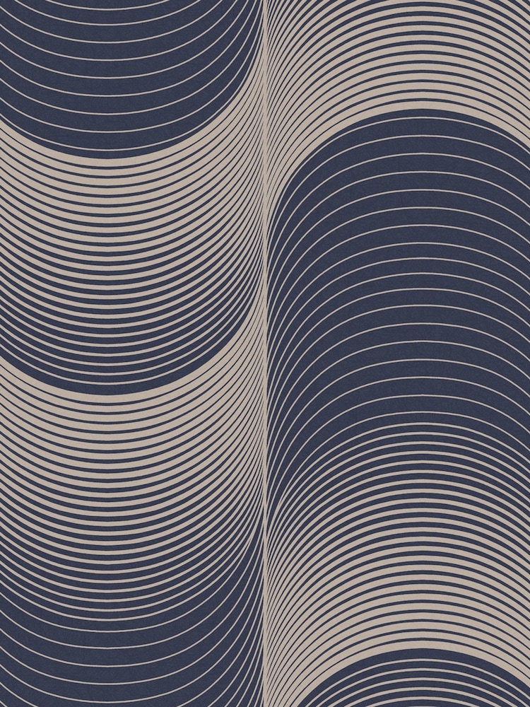 Graham & Brown Navy or Pale Gold Eclipse A4 Wallpaper Sample - Image 2 of 3