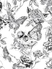 Graham & Brown Black Skull Roses A4 Wallpaper Sample - Image 2 of 3