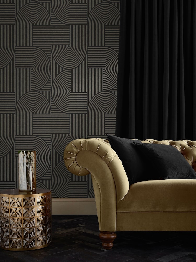 Graham & Brown Black Centra A4 Wallpaper Sample - Image 1 of 3 Graham & Brown Black Centra A4 Wallpaper Sample - Image 1 of 3