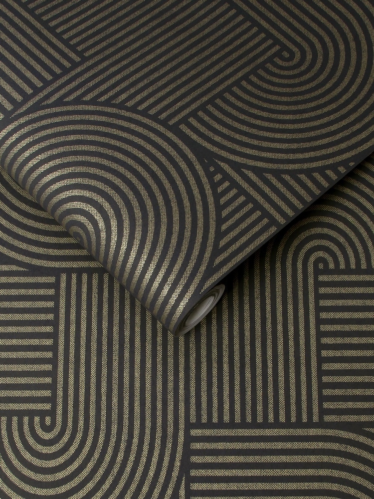 Graham & Brown Black Centra A4 Wallpaper Sample - Image 2 of 3 Graham & Brown Black Centra A4 Wallpaper Sample - Image 2 of 3