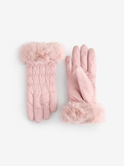 Totes Pink Ladies Isotoner Water Repellent Gloves with Smartouch - Image 1 of 2