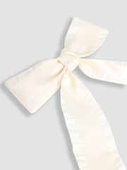 Jojo Maman Bébé Cream Ruffle Bow Clip - Image 3 of 7