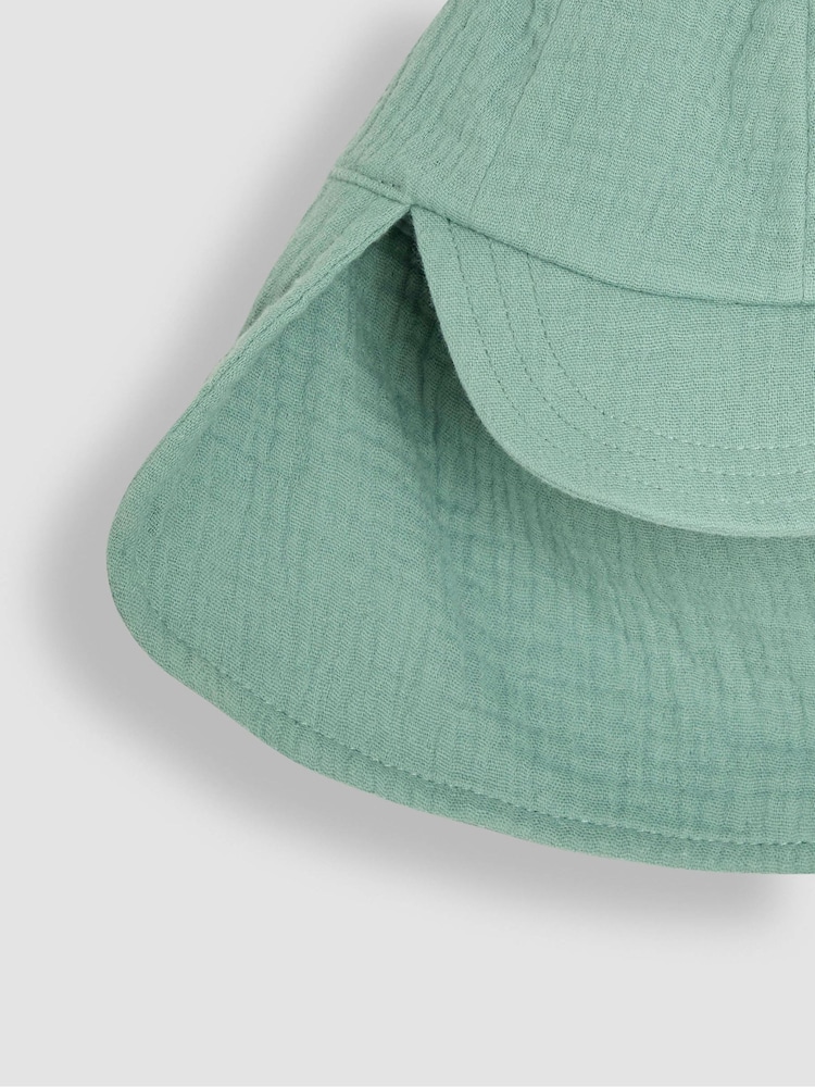 JoJo Maman Bébé Green Muslin Legionnaire Cap - Image 3 of 3