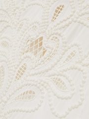 Reiss Ivory Iyla Floral Cut-Out Embroidery Top - Image 6 of 6