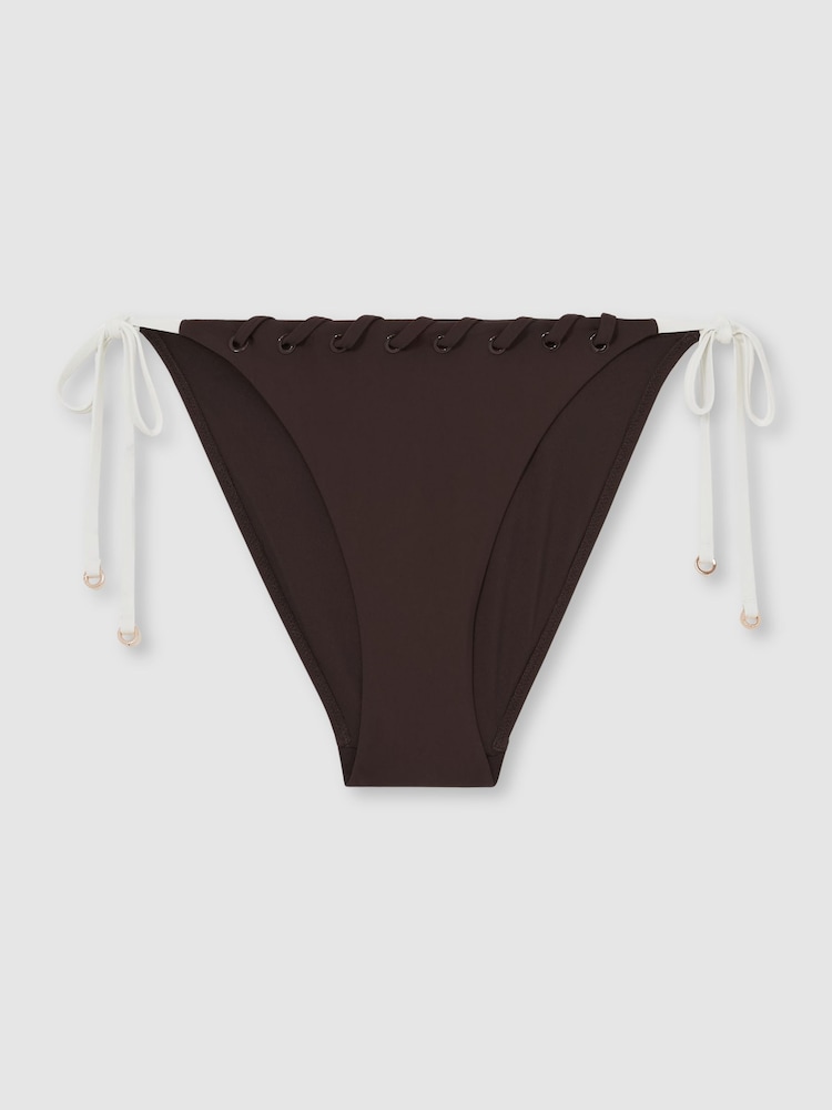 Reiss Sydney Whipstitch Side-Tie Bikini Bottoms - Image 2 of 4