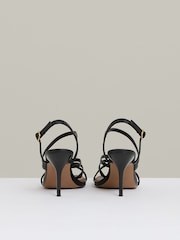 Reiss Black Elise Leather Strappy Stiletto Sandals - Image 5 of 5