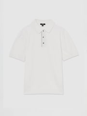 Белый - Reiss Finch Contrast Placket Polo Shirt With Cotton - Image 2 of 6