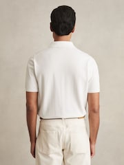 Белый - Reiss Finch Contrast Placket Polo Shirt With Cotton - Image 5 of 6