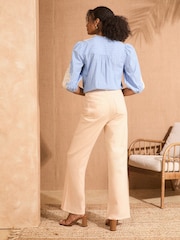 Love & Roses Apricot Patch Plait Pocket Wide Leg Jeans - Image 5 of 5
