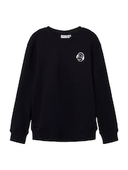 Name It Black Skater Graphic Back Print Sweatshirt - Image 1 of 2