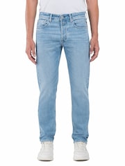 Джинсовая ткань голубого цвета - Replay Straight Fit Grover with 100% Cotton Stretch Jeans - Image 1 of 3
