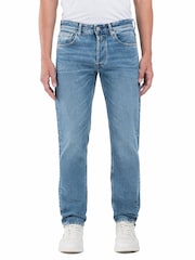 Умеренно синяя джинсовая ткань - Replay Straight Fit Grover with 100% Cotton Stretch Jeans - Image 1 of 3