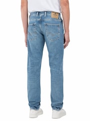 Умеренно синяя джинсовая ткань - Replay Straight Fit Grover with 100% Cotton Stretch Jeans - Image 2 of 3