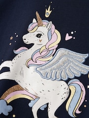 Name It Blue Rainbow Unicorn Applique Jersey Long Sleeve Top - Image 4 of 4
