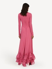 Rotate Pink Chiffon Maxi Ruffle Dress - Image 2 of 5