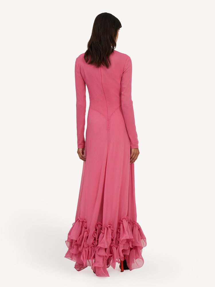 Rotate Pink Chiffon Maxi Ruffle Dress - Image 2 of 5
