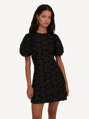 Rotate Black Jacquard Mini Dress - Image 3 of 6