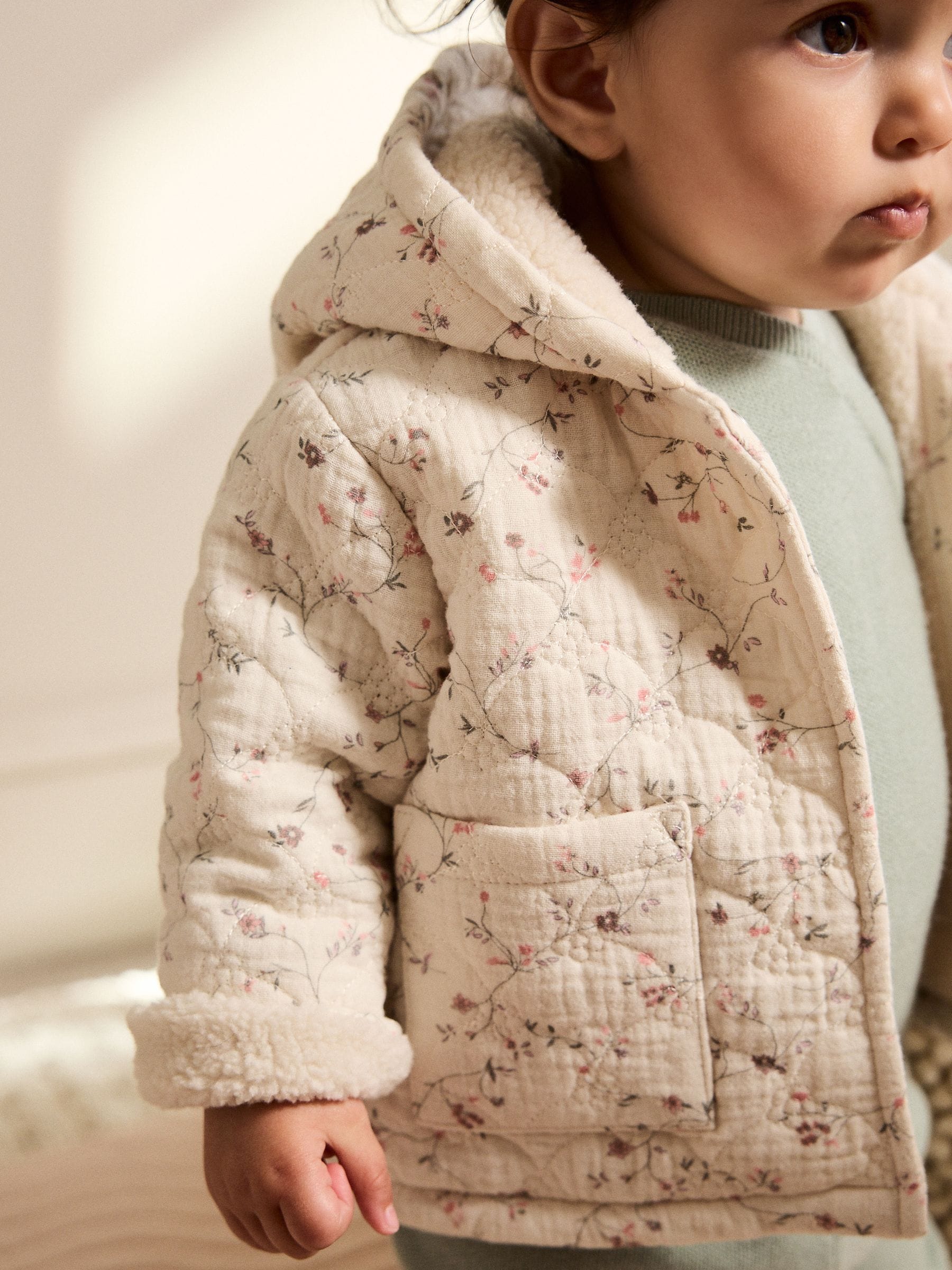 Buy Ecru Floral Baby Crinkle Jersey Coat (0mths-2yrs) from Next USA