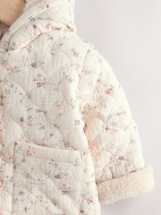 Ecru Floral Baby Crinkle Jersey Coat (0-18mths) - Image 3 of 7