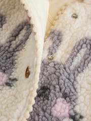 Ecru and Pink Bunny Borg Hooded Baby Jacket (0mths-2yrs) - Image 5 of 7